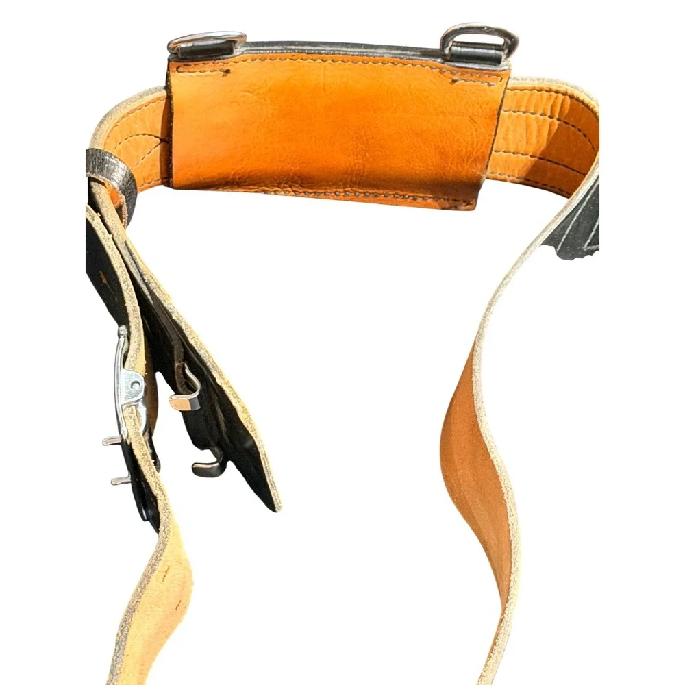Vintage Black Leather Gun Holster Belt Set Right Hand Ammo Loops Western 39in